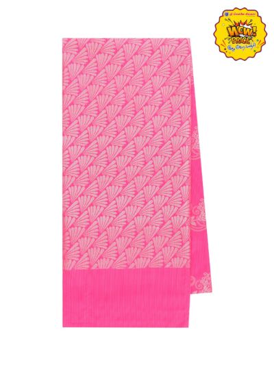 Gracecharm Art Soft Silk pink Floral Butta with Diagonal Geometric Pallu wow Saree