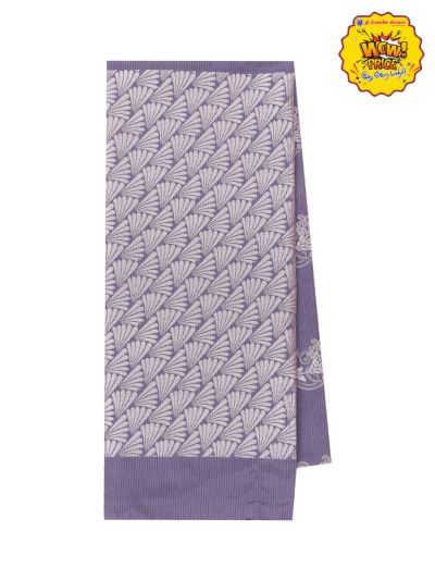 Gracecharm Art Soft Silk Muted Lavender Floral Butta with Diagonal Geometric Pallu wow Saree