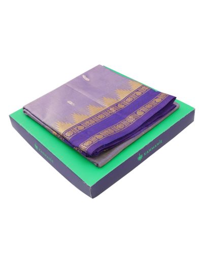 Kanmanie Vazhainaar Pattu Lavender Paisley Temple Border Saree