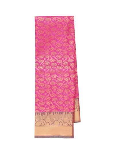 Gracecharm Magenta Gift Art Silk Floral Jacquard with Geometric Pallu Saree