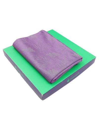 Kanmanie Softy Silk Lilac Floral Zari Jaal Pallu Saree