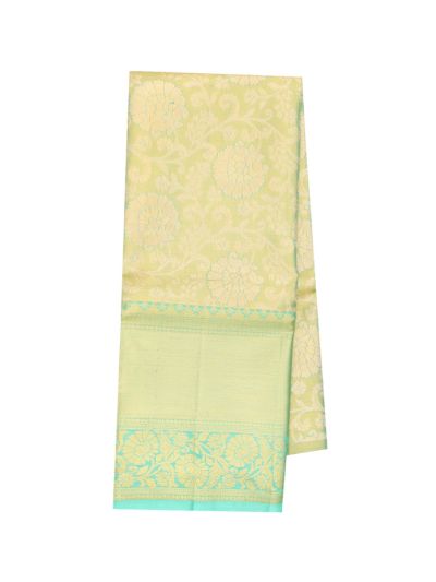 Gracecharm Pure Silk Floral Jaal Floral Brocade Pattu Pavadai Material
