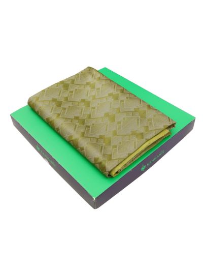 Kanmanie Softy Silk Lime Green Geometric Butta Zari Pallu Saree