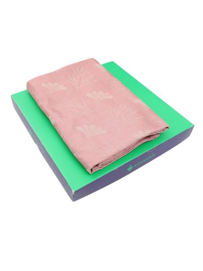 Kanmanie Softy Silk Dusty Rose Leaf Butta Zari Pallu Saree