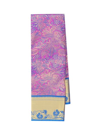 Gracecharm Purple Color Gift Art Silk Floral Jacquard with Geometric Pallu Saree