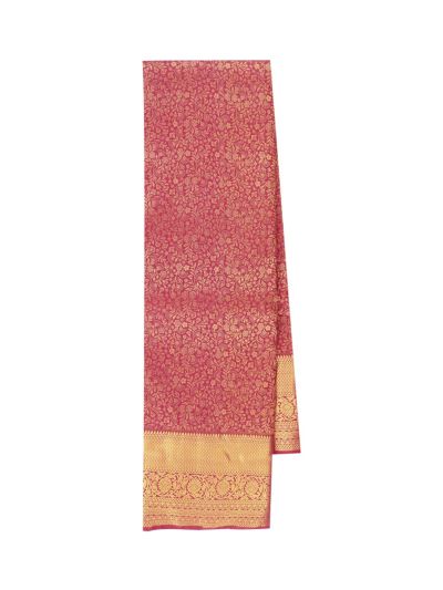 Gracecharm Silk jacquard Round Floral Medallion Butta with Mayilkan Brocade Border Pallu Saree