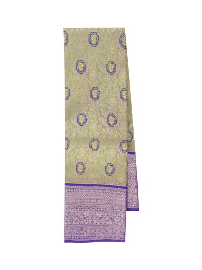 Gracecharm Elegant floral creepers Butta Design with Contrast Zari Border Silk Saree