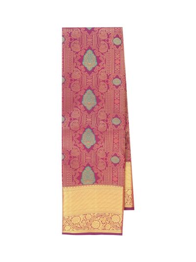 Gracecharm Tissue Silk paisley Jaal intricate Weaving Butta with scrolling floral creepers Pallu Saree