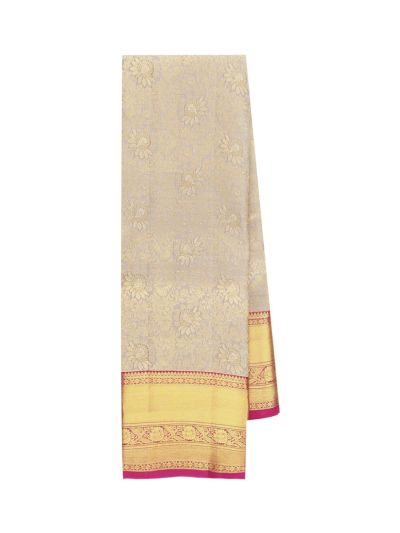 Gracecharm Tissue Silk floral jacquard jaal pattern with floral and ornamental motifs Pallu Saree