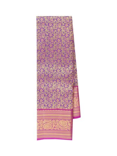 Gracecharm Silk gold zari floral vine weaving jaal work with floral creeper patterns border saree