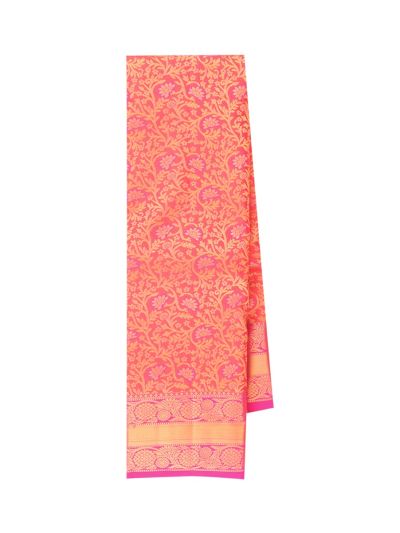 Gracecharm Silk intricate Jaal floral vine pattern handwoven with shimmering gold zari saree