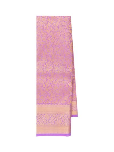 Gracecharm Elegant Silk Gold Zari weaving detailing a floral creeper with self zari border floral motifs saree
