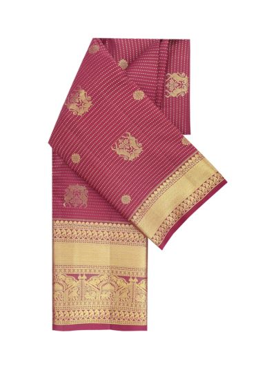 Vivaha Kanchipuram Pure Silk striped pattern Annam geometries bridal and festive versions Border saree
