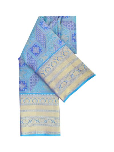 Vivaha Kanchipuram Pure Silk complex zari woven brocade motifs and a traditional wide golden border saree
