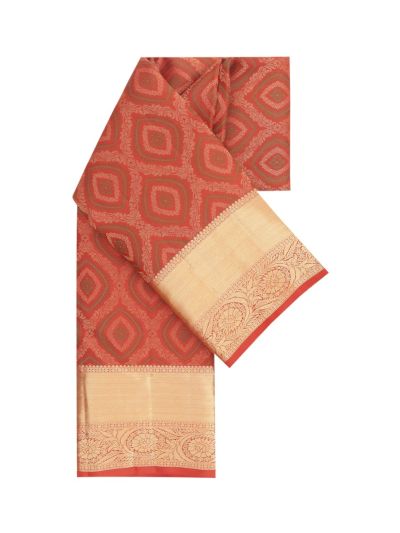 Gracecharm Pure Silk Traditional floral and paisley vine kodivisiri patterns Gold Zari border and pallu Saree
