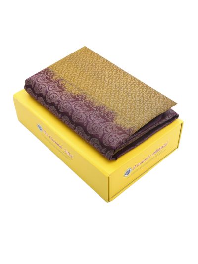 Gracecharm Pure Soft Silk Geometric Jaal with Diamond Brocade Pallu Saree