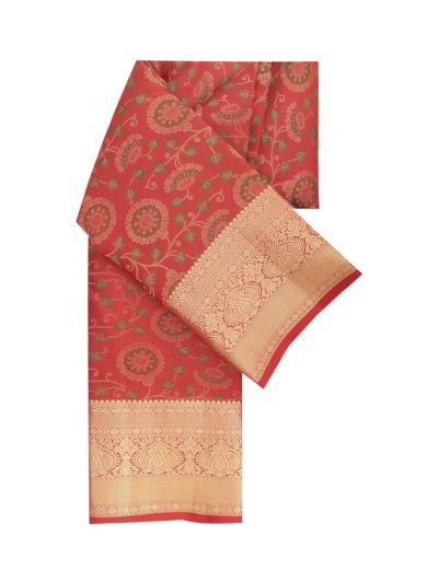 Gracecharm Pure Silk Traditional interlocking Floral Jaal Paisley and Diamond patterns with Getti Zari Border saree