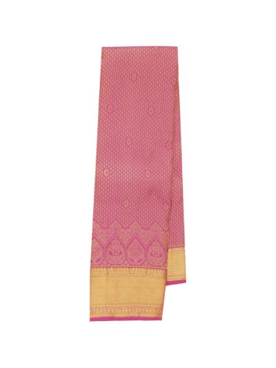 Gracecharm Silk Floral Butta with Zari Border Saree