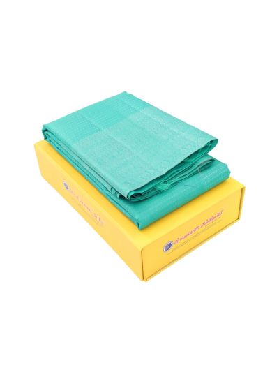Vivaha Kanchipuram Pure Silk Small Zari Butta with Geometric Zari Border Saree