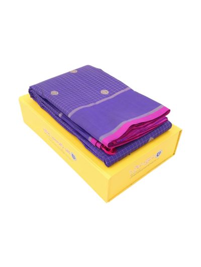 Vivaha Arani Pure Silk Zari Check Butta with Elephant Annapakshi Pallu Saree