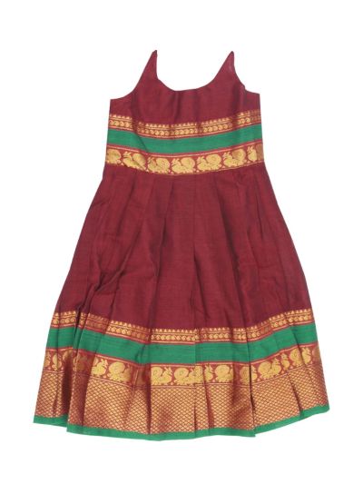Kutty Kanmanie Girls Annapakshi Zari Border Traditional Frock