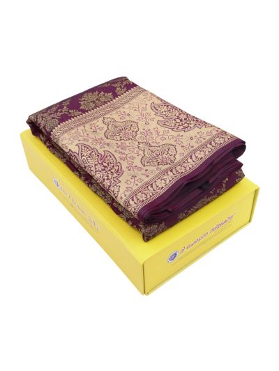 Vivaha Kanchipuram Pure Silk Floral Jaal with Trellis Brocade Pallu Saree