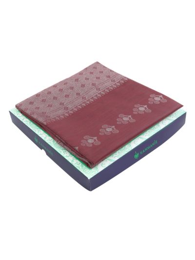 Kanmanie Softy Silk Floral Cluster Butta with Diamond Geometric Pallu Saree