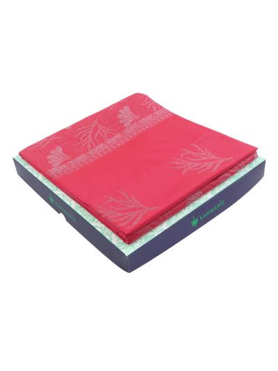 Kanmanie Softy Silk Leaf Butta with Floral Leaf Brocade Pallu Saree