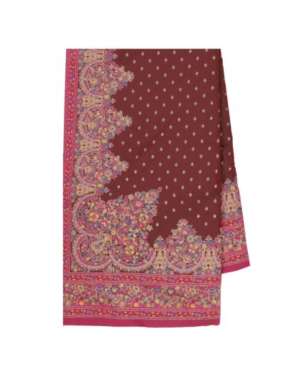 Gracecharm Katan Silk Butta with Floral Border Saree