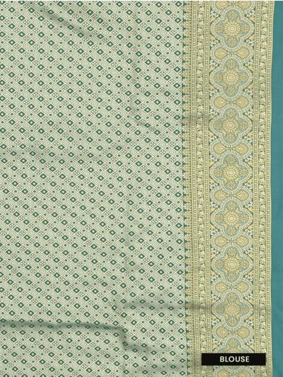 Gracecharm Mashru Kanjivaram Silk Geometric Floral Design Saree
