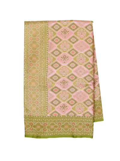 Gracecharm Mashru Kanjivaram Silk Geometric Floral Design Saree
