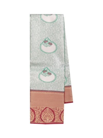 Gracecharm Gift Art Silk Floral Pot Butta Paisley Jaal with Paisley Zari Pallu Saree