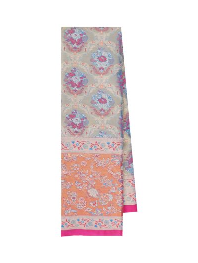 Gracecharm Gift Art Silk Floral Medallion Jaal with Geometric Floral Pallu Saree