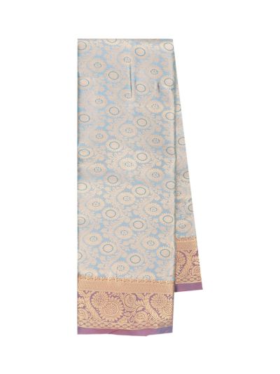 Gracecharm Gift Art Silk Floral Chakra Jaal with Diamond Floral Pallu Saree