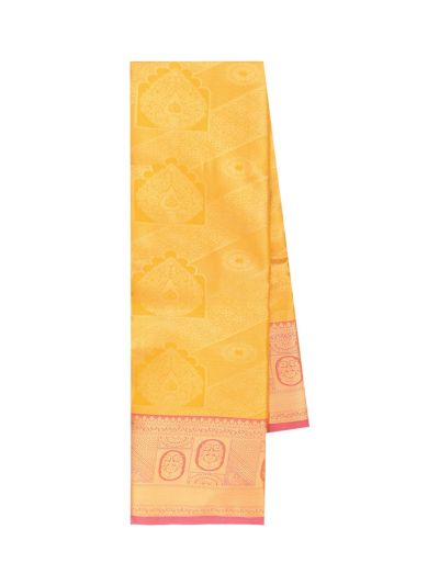 Gracecharm Gift Art Silk Diagonal Stripe Floral with Paisley Pallu Saree
