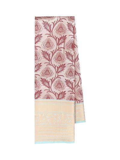 Gracecharm Gift Art Silk Floral Creeper Jaal with Zari Border Saree