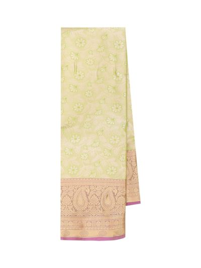 Gracecharm Gift Art Silk Floral Creeper Jaal with Paisley Border Saree