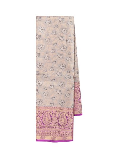 Gracecharm Gift Art Silk Floral Creeper Jaal with Paisley Border Saree