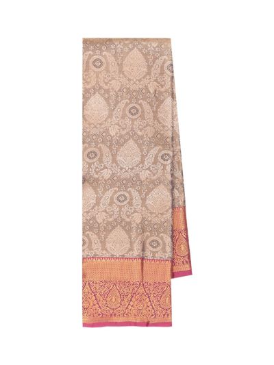 Gracecharm Gift Art Silk Bouquet Jaal with Leaf Medallion Pallu Saree