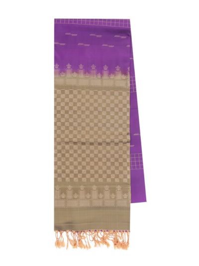 Gracecharm Soft Silk Checks and Butta with Checkered Pallu Saree