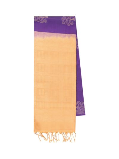 Gracecharm Soft Silk Tree of Life Butta with Tone-on-Tone Geometric Pallu Saree
