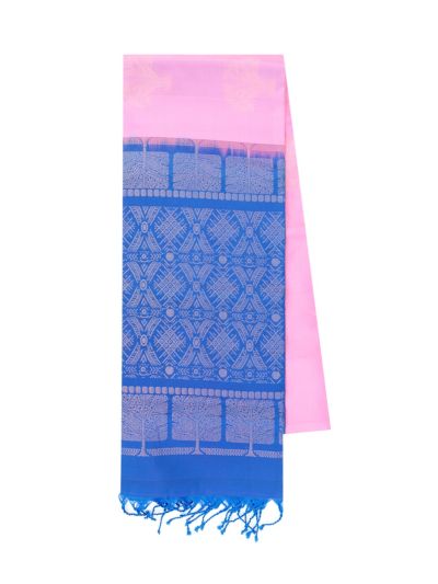 Gracecharm Soft Silk Tree Butta with Geometric Pallu Saree