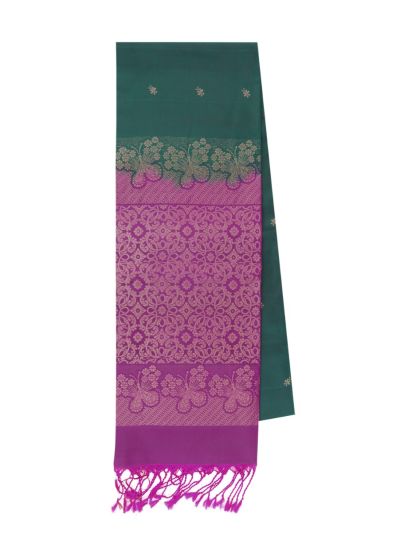 Gracecharm Soft Silk Small Butta with Floral Vine Jaal Pallu Saree