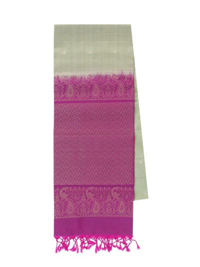 Gracecharm Soft Silk Small Butta with Contrast Border Saree