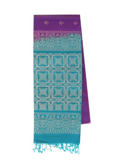Gracecharm Soft Silk Small Butta with Geometric Square Pallu Saree