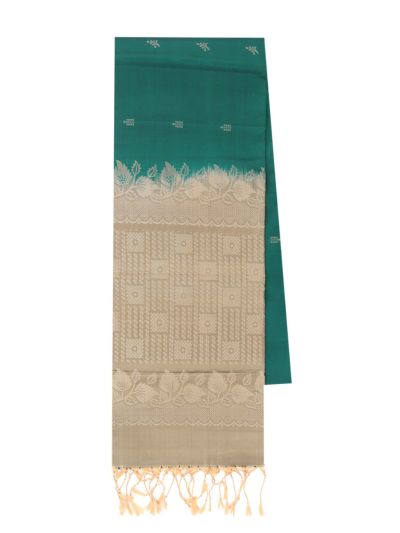 Gracecharm Soft Silk Small Butta with Geometric Square Pallu Saree