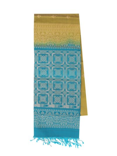 Gracecharm Soft Silk Small Butta with Geometric Square Pallu Saree