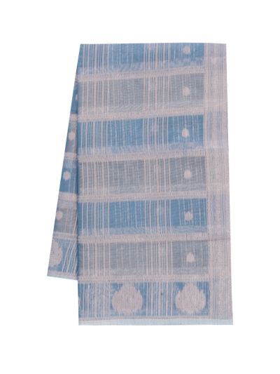 Gracecharm Kora Silk Cotton Geometric Check Floral Butta Saree