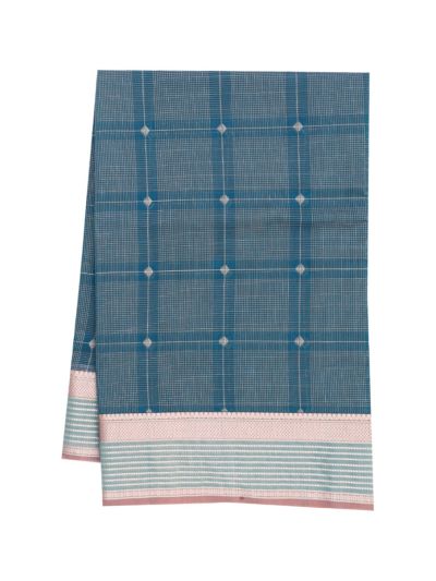 Gracecharm Kora Silk Cotton Window Check Diamond Butta Saree