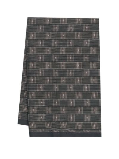 Gracecharm Kora Silk Cotton Geometric Check Butta Saree